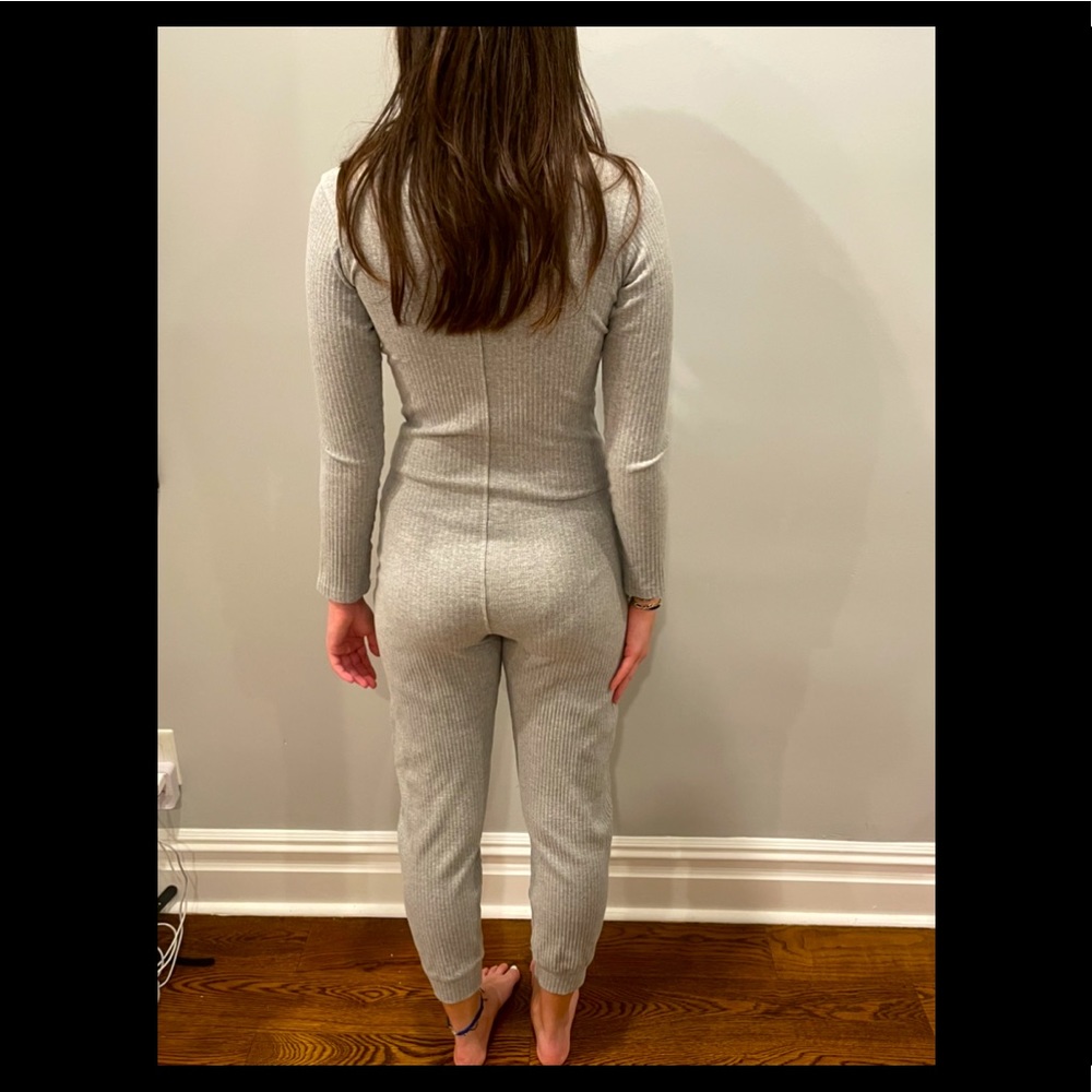 Missguided grey long sleeve romper